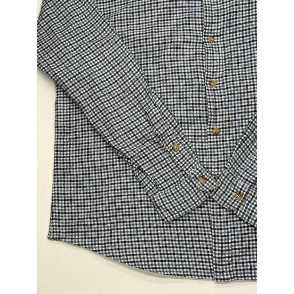 Polo Ralph Lauren Mens XL Blue Micro Check Cotton‎ Button Down Shirt Long Sleeve